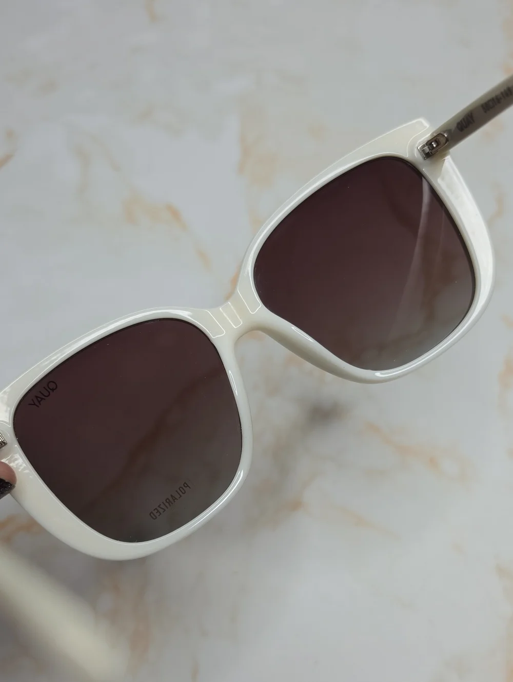 Quay Ever After Oversized White Sunglasses